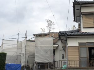減築部足場　星のリノベーション