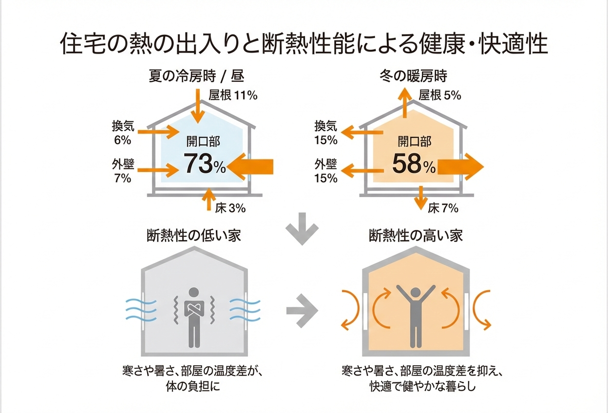 住宅の熱の出入り、快適性